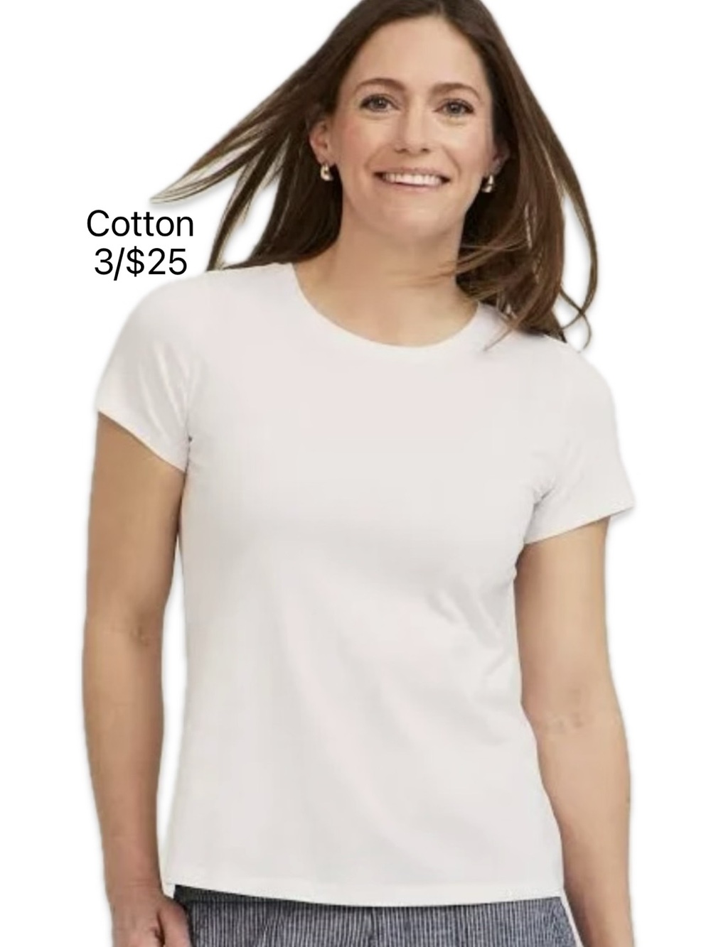 3/$25 Bench Women's White Crew Neck Cotton T-Shirt. 100% Cotton. Size XL
